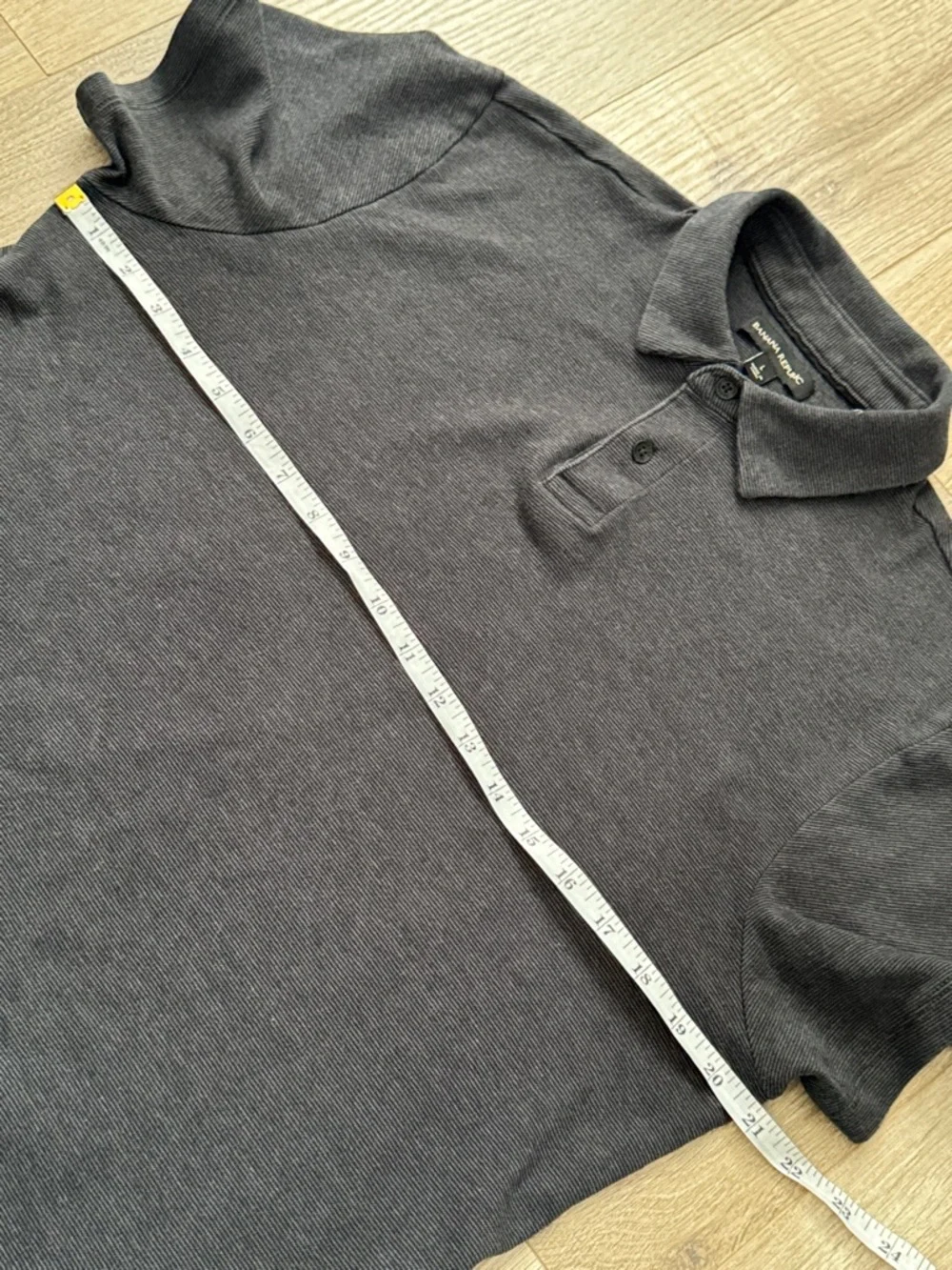 Banana Republic Men's Charcoal Cotton Polo Shirt Size L